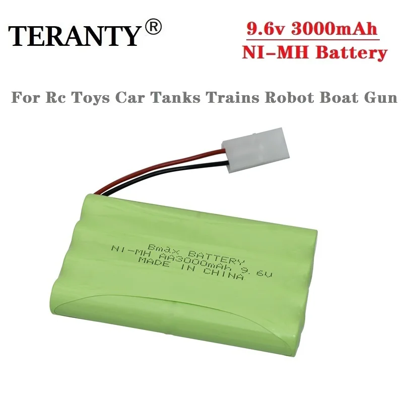 Batería NiMH 9.6V recargable 3000mAh para RC – Pack 5 uds