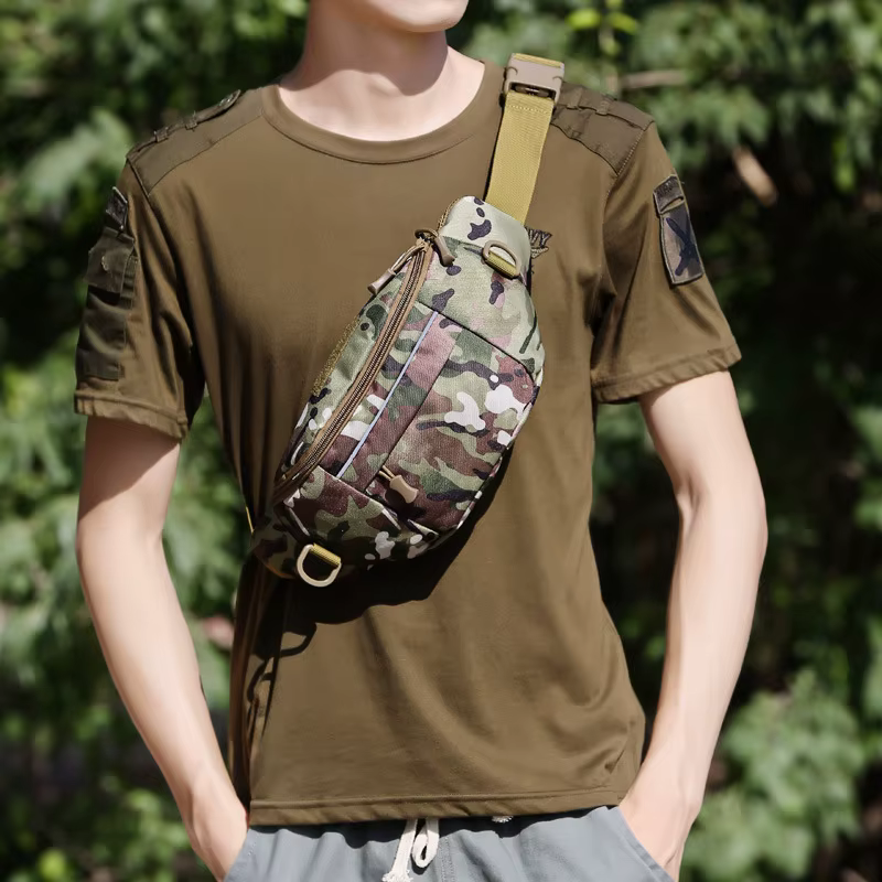 Bolsa táctica pecho MOLLE hombre riñonera senderismo caza pesca - imagen 4