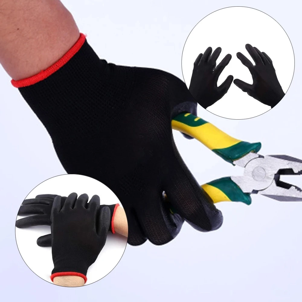 Guantes seguridad PU nylon de trabajo construcción y jardinería - imagen 2