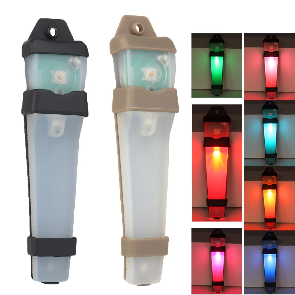 Vista frontal de la luz táctica KOLINLOV mostrando sus siete colores