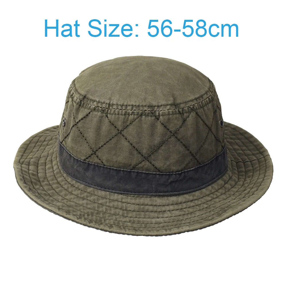 Gorro de pesca algodón lavado con ala ancha, protección solar