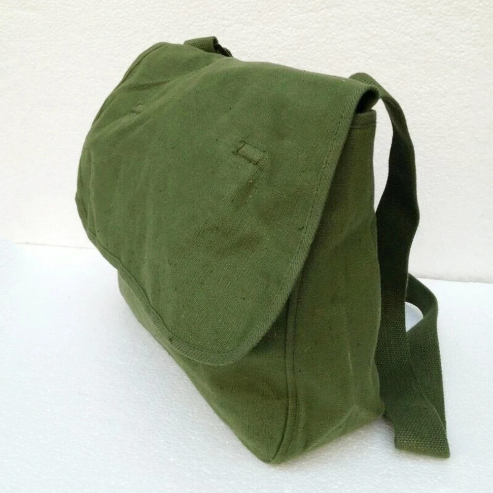 Bolsa táctica de lona vintage militar bandolera estilo antiguo - imagen 2