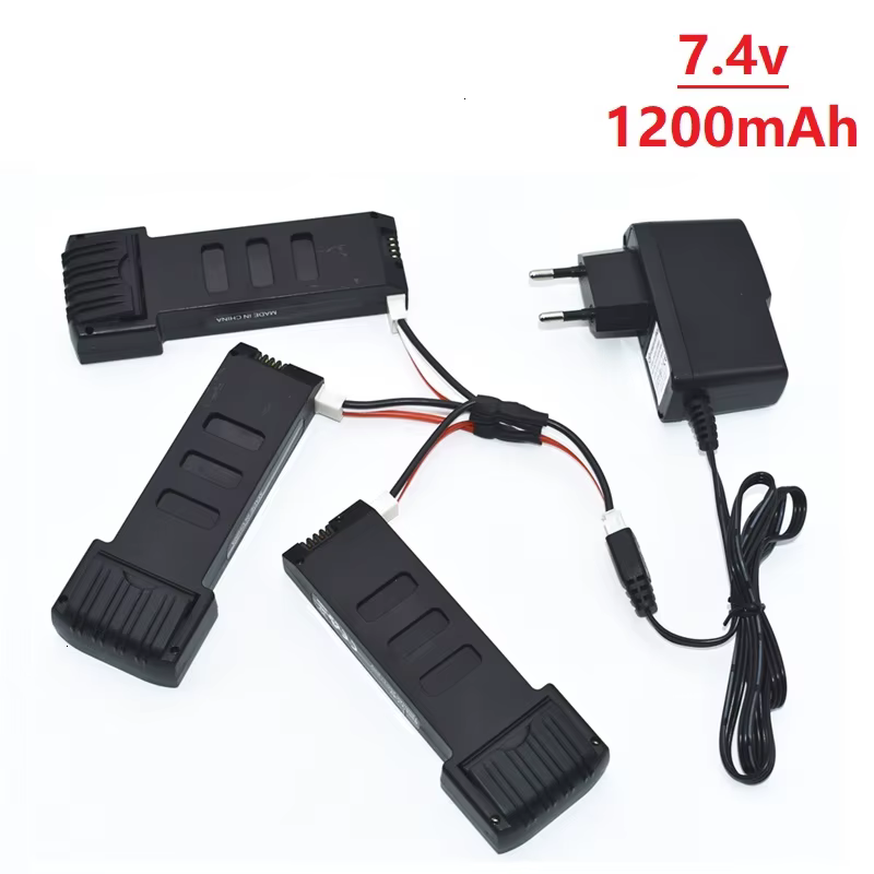 Batería Lipo 7,4V 1200mAh con cargador 3 en 1 para drone E511S - imagen 2
