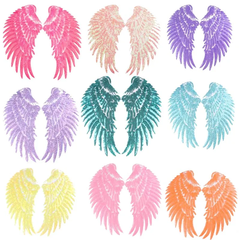 Parche de alas de ángel con lentejuelas brillante