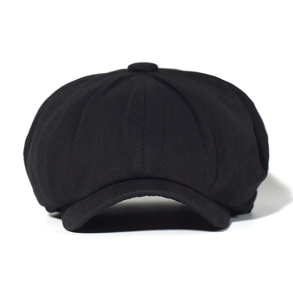 Gorra newsboy vintage Gatsby de algodón suave, sólida retro otoño