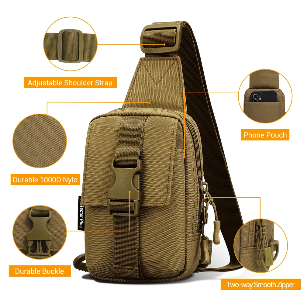 Bolso de pecho táctico EDC crossbody para exteriores asalto - imagen 3