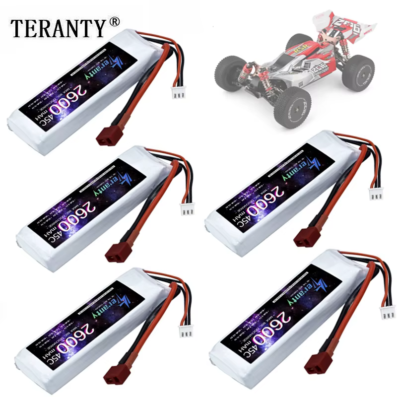 Batería LiPo WLtoys 144001 7,4V 2600mAh con enchufe T original - imagen 2