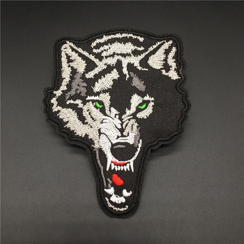 Parche bordado termoadhesivo lobo – Táctico militar para ropa y chaleco