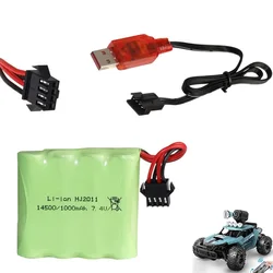 Batería Lipo 7.4V 1000mAh 2S con cargador para RC 1:16 4WD todoterrenoDE36W