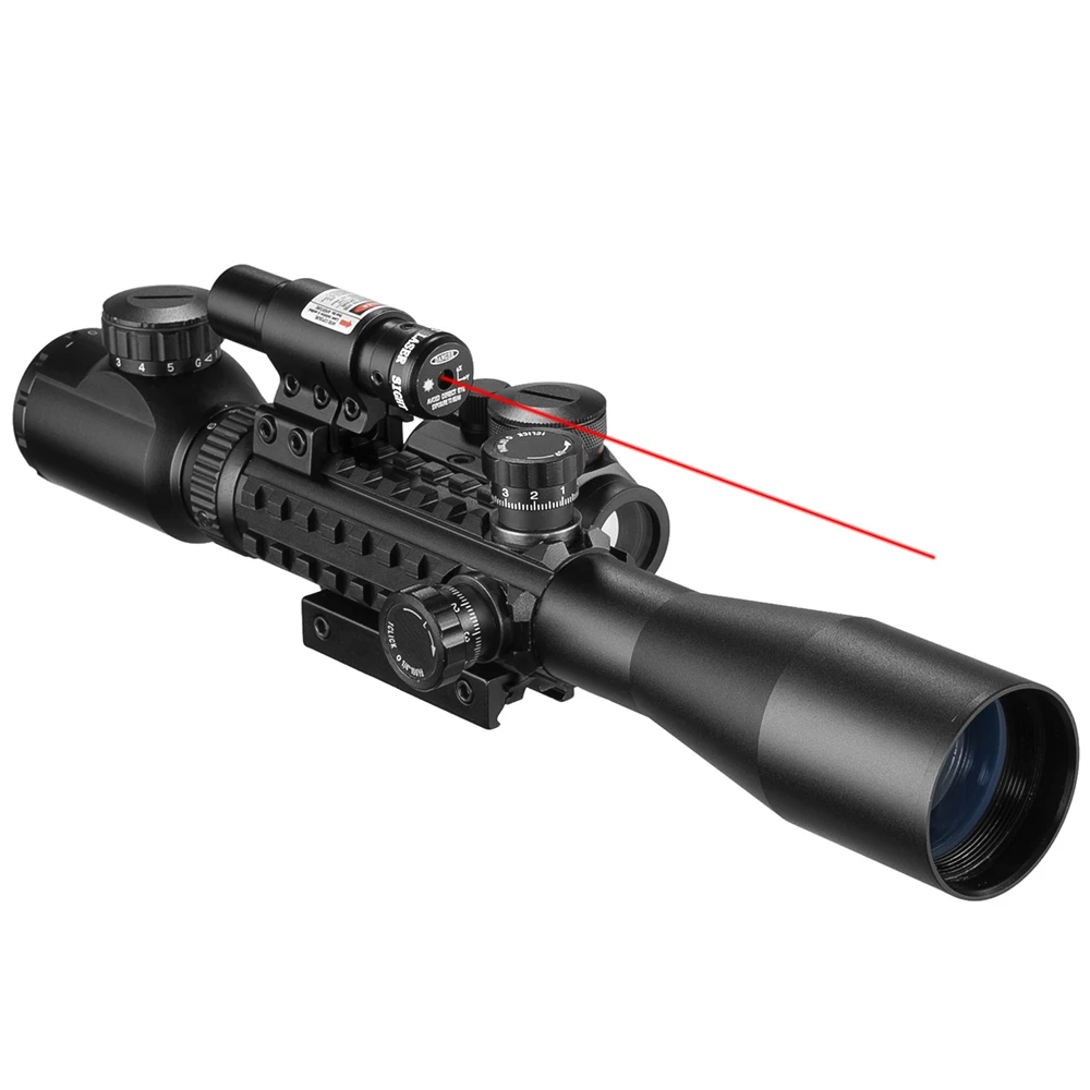 Mira telescópica táctica 3-9x40 punto rojo iluminada para airsoft - imagen 2