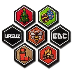 Parche MOLLE hexagonal bordado abeja árbol Navidad chaqueta mochila
