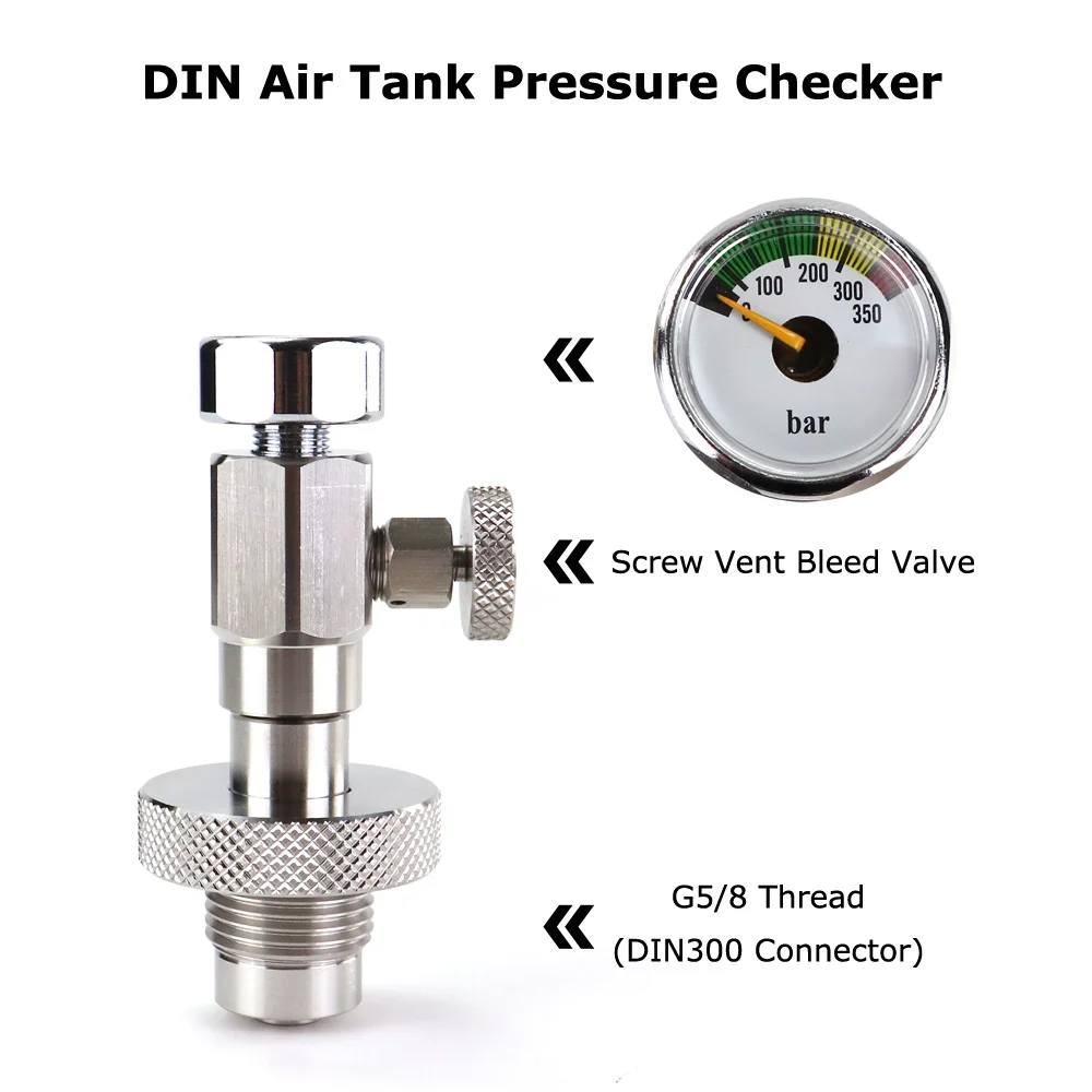 Comprobador de presión DIN para buceo profesional con manómetro doble - imagen 2