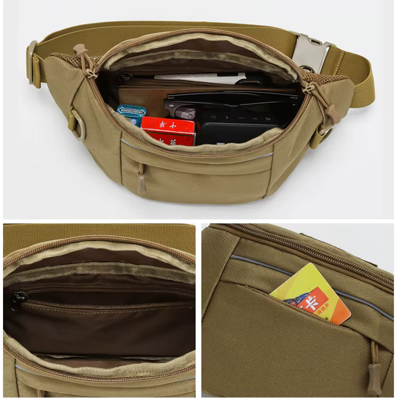 Bolsa táctica pecho MOLLE hombre riñonera senderismo caza pesca - imagen 3