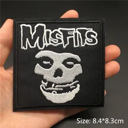 Parches bordados de hierro para chaqueta - Insignias Punk negras