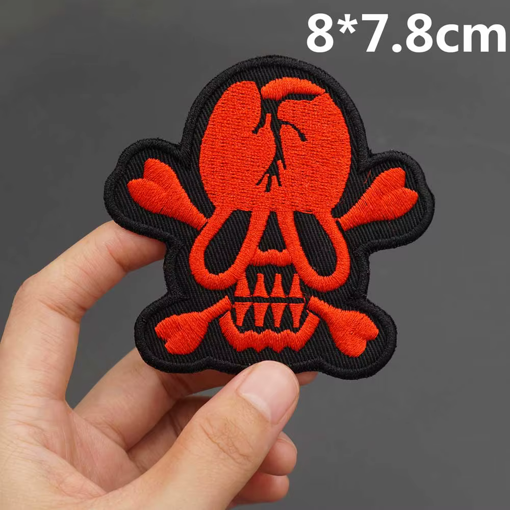 Parche calavera punk rockclose-up detalle