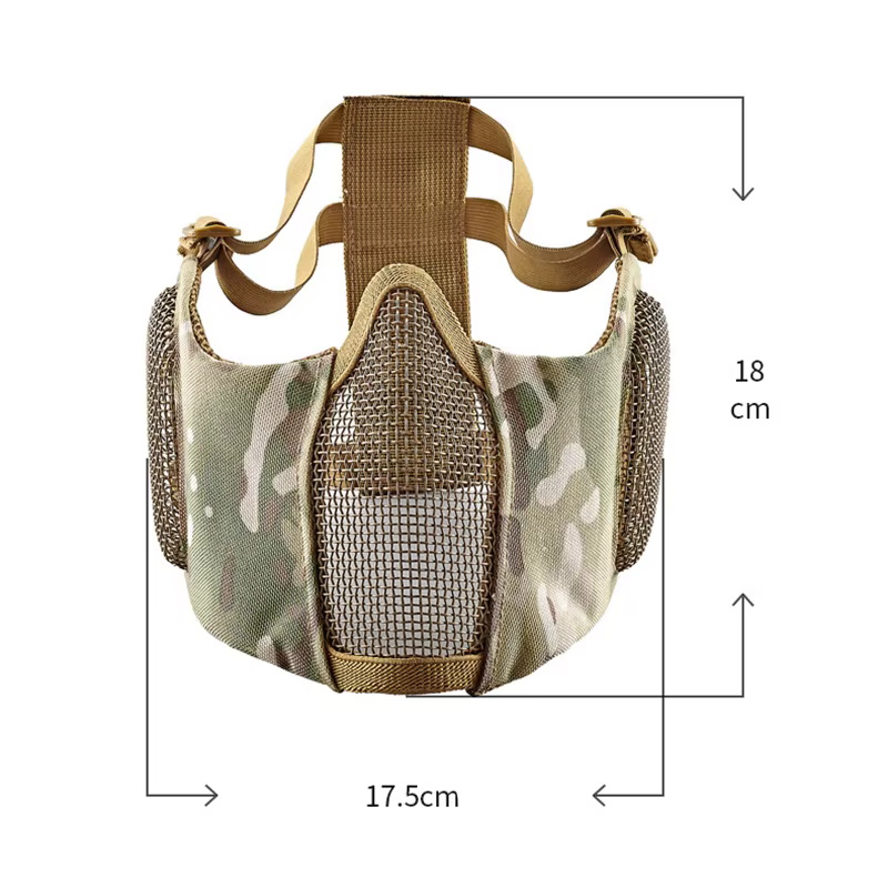 Máscara táctica Airsoft plegable con malla de acero carbono - imagen 2