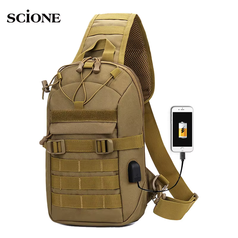 Pechera táctica MOLLE con puerto USB de carga para dispositivos - imagen 3
