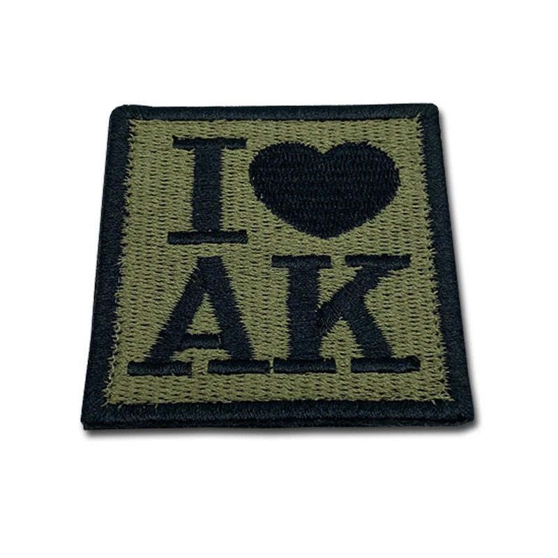 Insignia parche bordado I Love AK – velcro táctico para uniforme - imagen 2