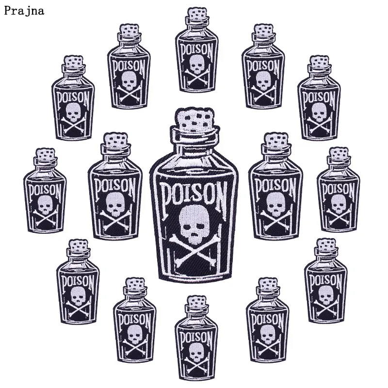 Parche bordado calavera Punk termoadhesivo para ropa - imagen 2