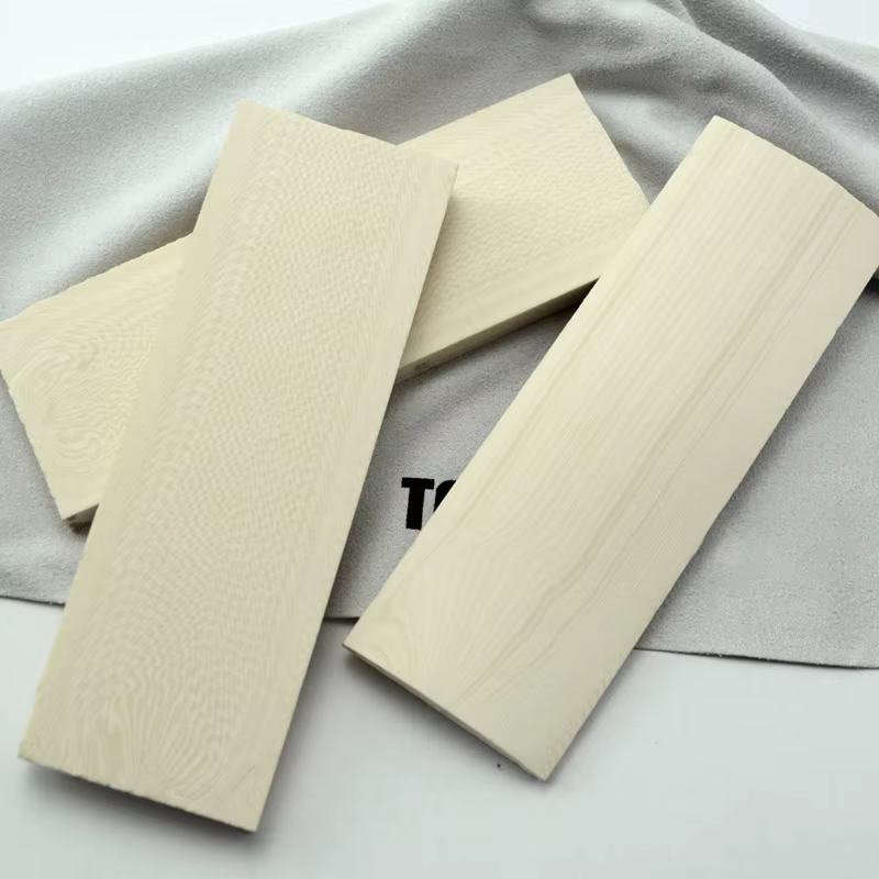 Mango para cuchillo EDC de resina marfil sintético 120x40x8mm - imagen 3