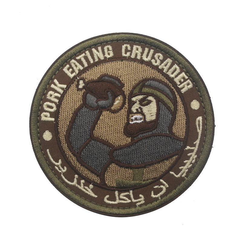 Parche táctico militar INFIDEL ISAF con velcro camuflaje bosque - imagen 3