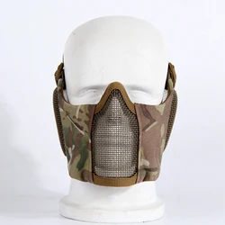 Máscara airsoft metal mesh protección orejas paintball táctica