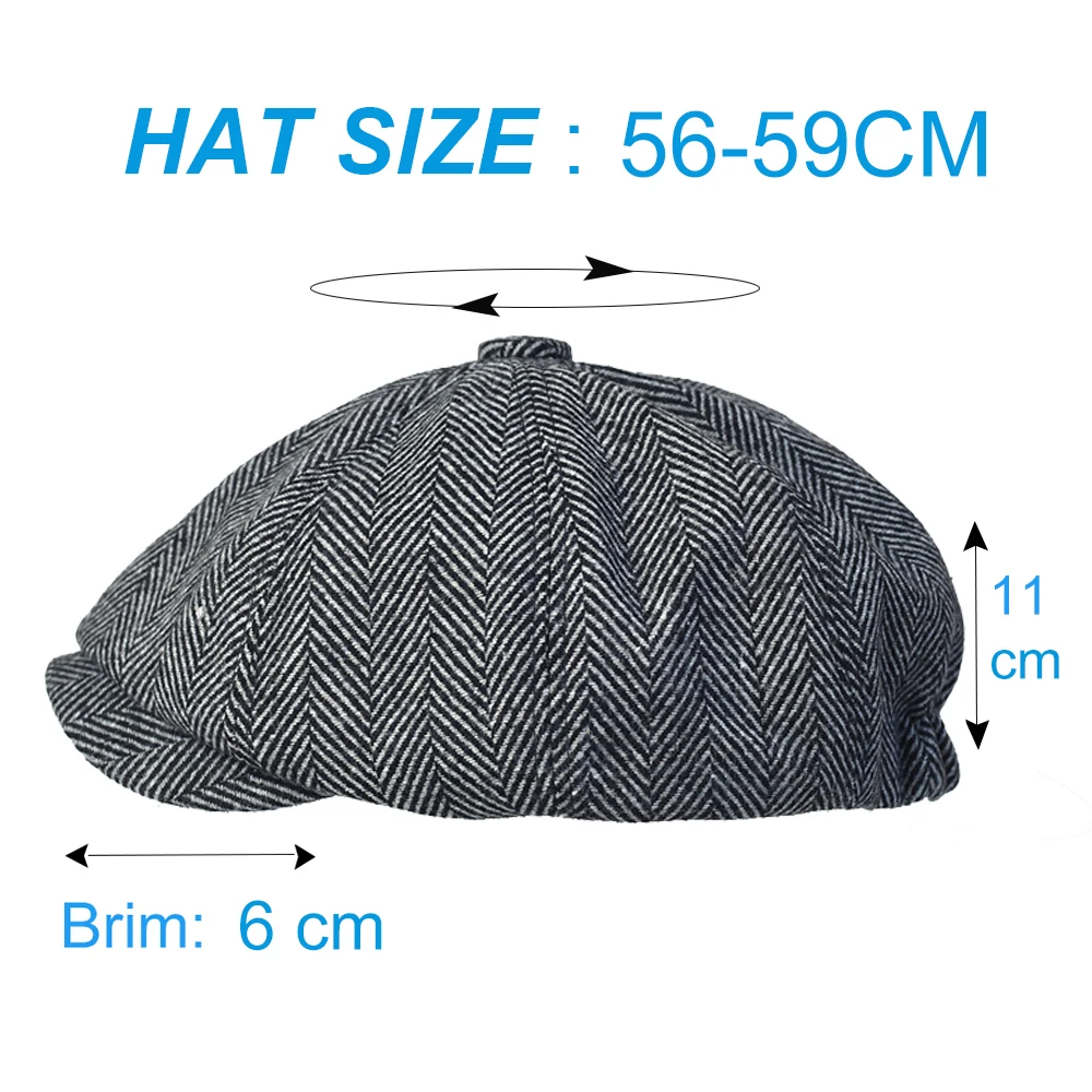 Peaky Blinders sombrero octagonal vintage espiga Gatsby para hombre - imagen 3