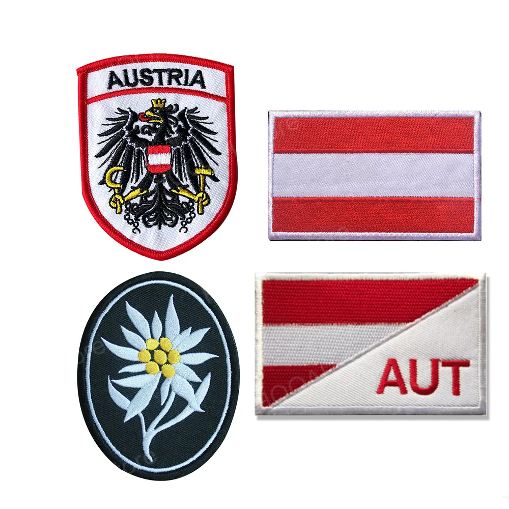 Parche bordado bandera Austria – Aplique táctico para uniformes - imagen 4