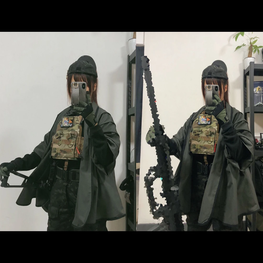 BACRAFT Chaqueta Haori Táctica Verde Humo Caza Airsoft - imagen 4