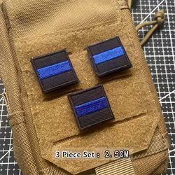 Parche reflectante táctico nailon bordado con líneas azules
