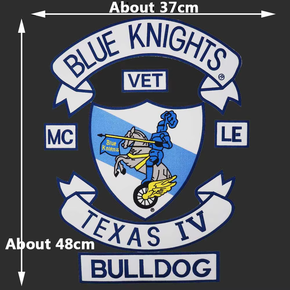 Blue Knights Bulldog MC – Parche bordado adhesivo para chaleco o bolsa - imagen 3
