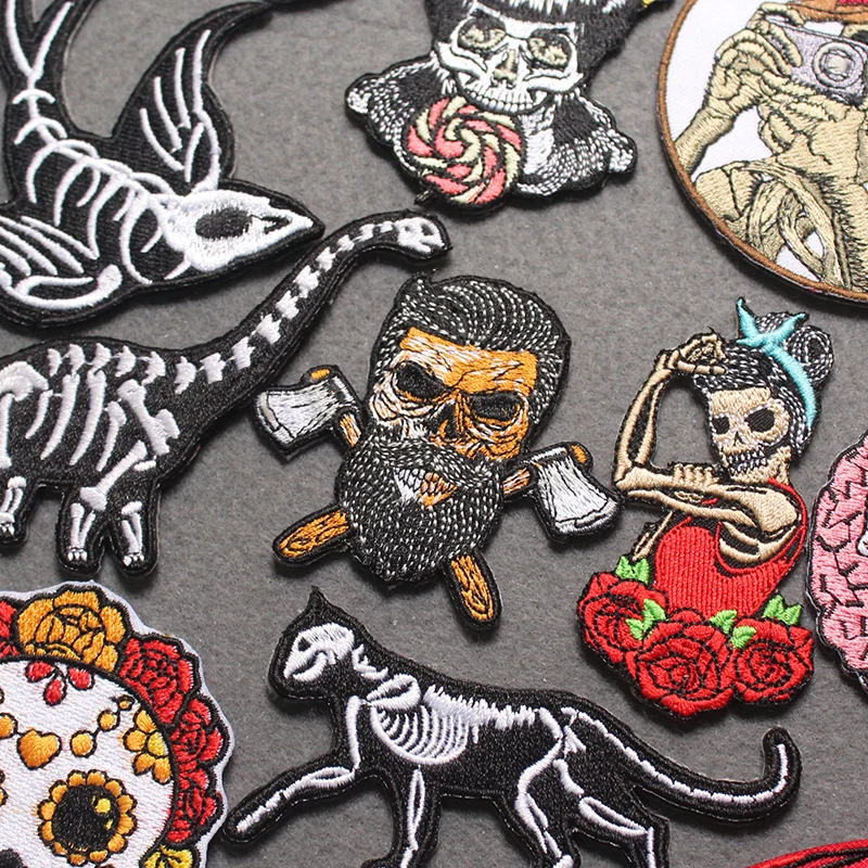 La Parca Parche Táctico Bordado Calavera Gótico para ropa