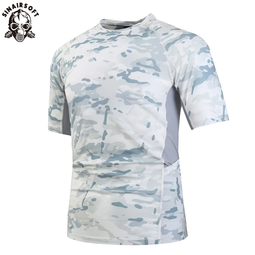 SINAIRSOFT Camiseta Táctica Camuflaje Woodland Transpirable