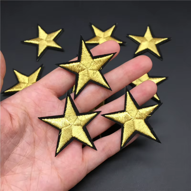 Parche estrella dorada bordado termoadhesivo para uniforme militar - imagen 4