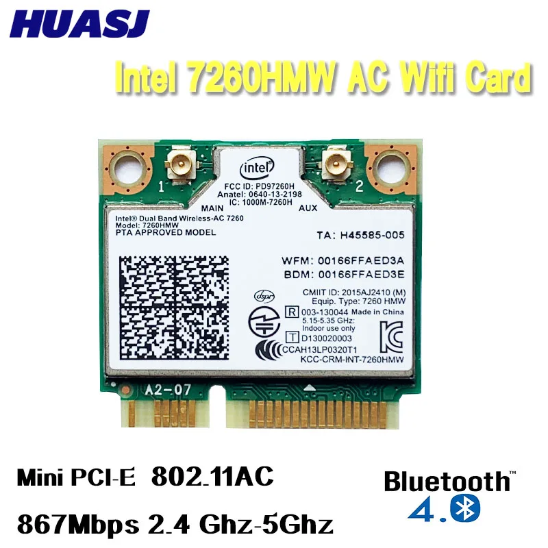 Tarjeta WiFi Intel Dual Band 7260 AC Mini PCIe - imagen 3