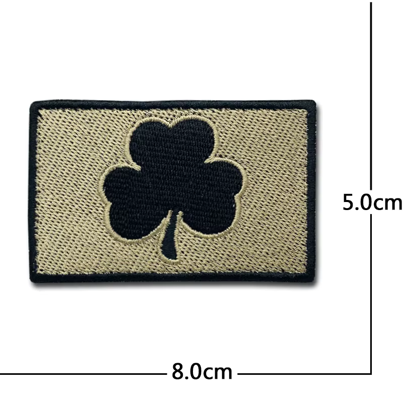 Parche bordado trébol suerte shamrock hook loop – táctico