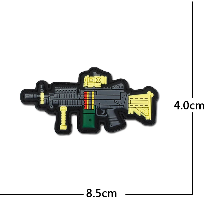 Parche táctico pistola PVC 3D con gancho para equipamiento militar - imagen 4