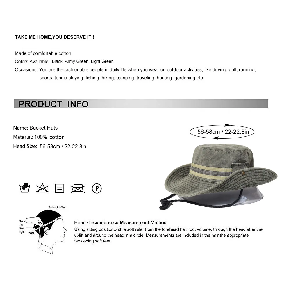 Sombrero boonie de ala ancha para exterior