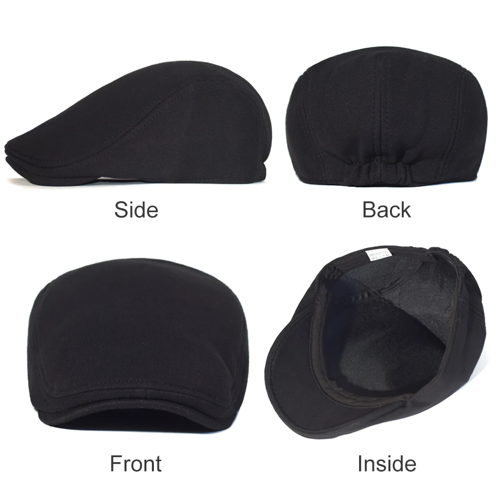 Gorra plana de algodón retro unisex para conductor