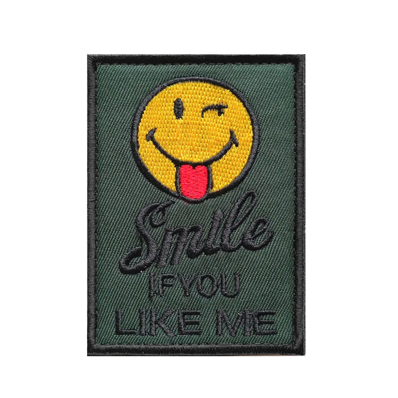 Rock Me Parche táctico cara sonriente bordado 3D para mochila - imagen 4