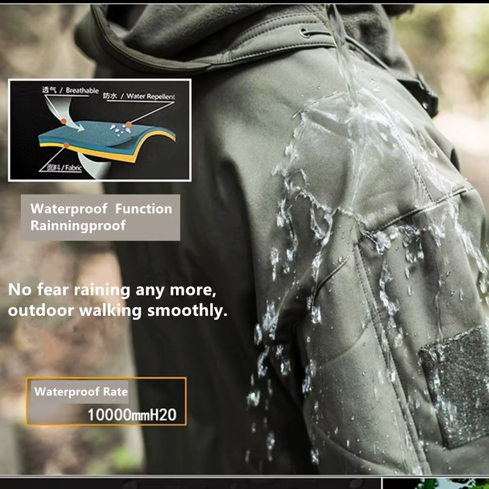 Chaqueta softshell hombre impermeable con capucha forro polar térmico - imagen 5