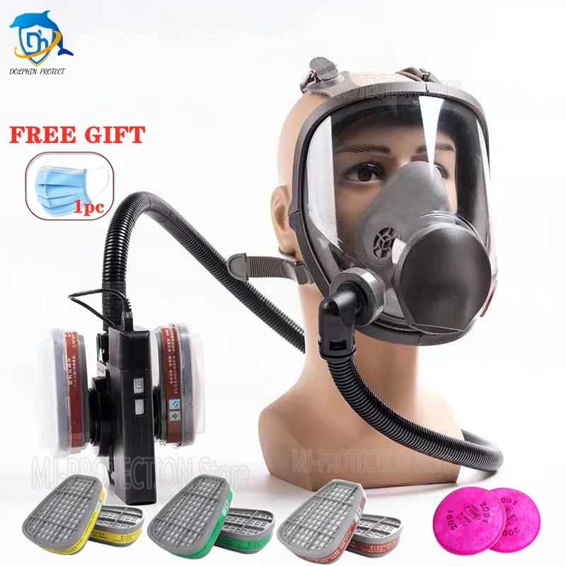 Máscara de gas completa con ventilador antipolvo para químicos - imagen 2