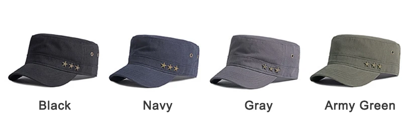 Gorra militar informal de parte superior plana con visera