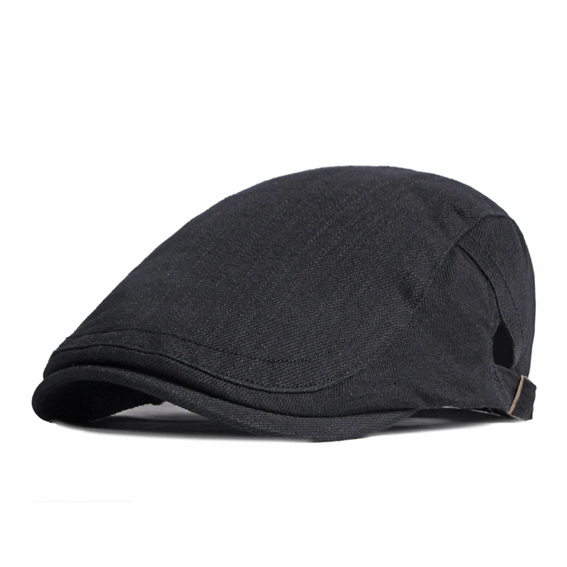 Boina gorra algodón espiga negro gris para hombre verano outdoor