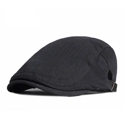 Boina gorra algodón espiga negro gris para hombre verano outdoor