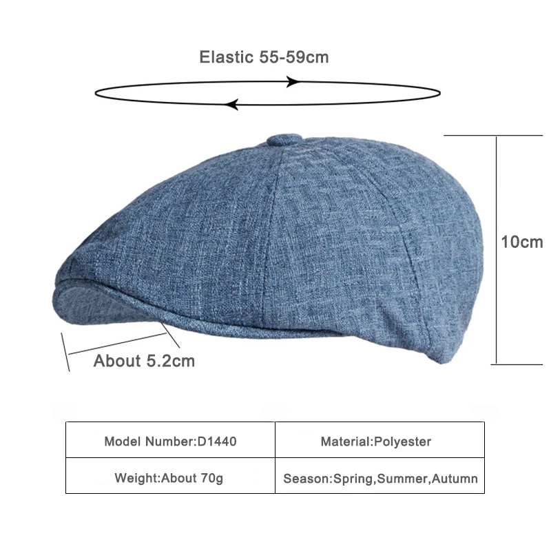 Sombrero octogonal de verano en tejido fino