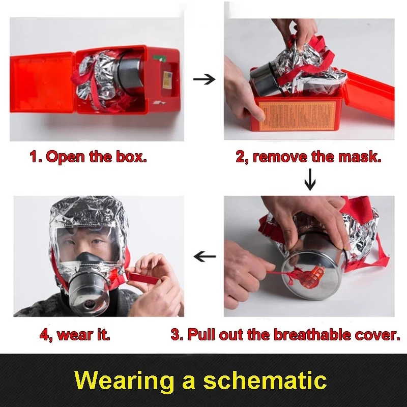 Máscara antihumo emergencia 30 min protección contra incendios - imagen 2