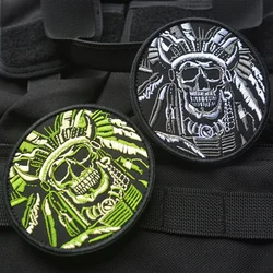 Parche militar Death Skull War Chief – Insignia táctica USA chaqueta