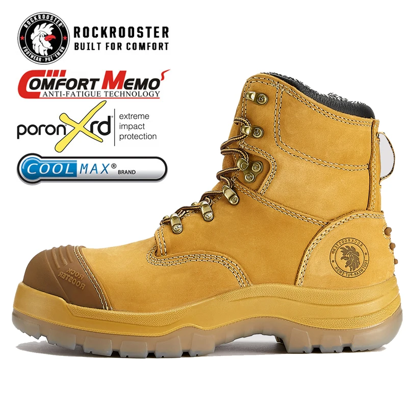 ROCKROOSTER Botas impermeables para senderismo, punta de acero