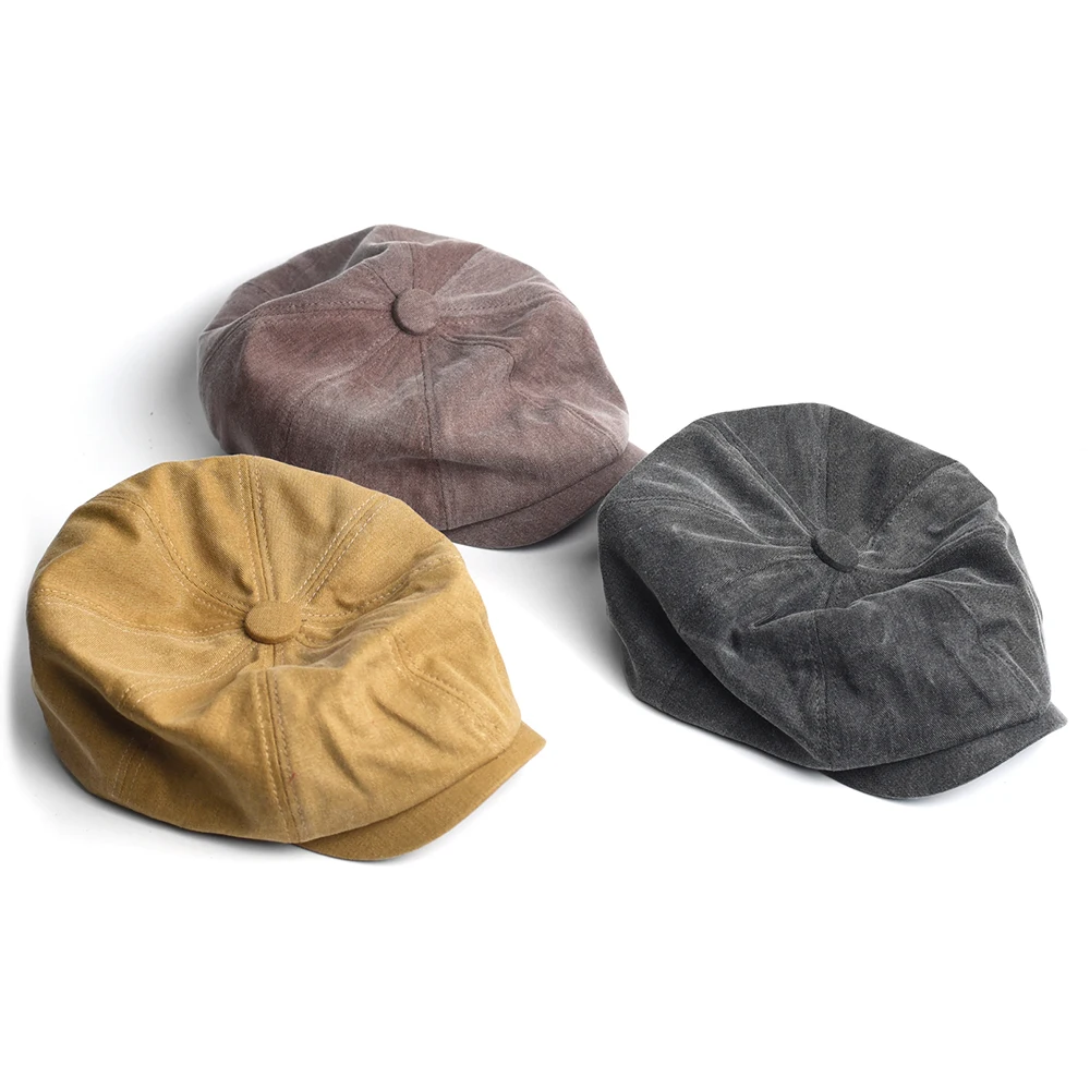 Gorra octogonal de algodón unisex plana, cuatro estaciones retro - imagen 4